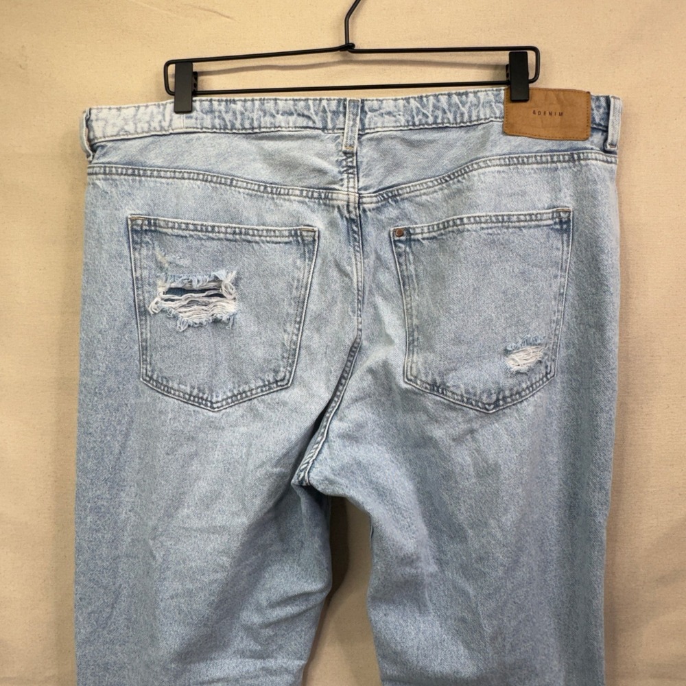 H&M &Denim Boyfriend Jeans 18 Light Wash Distressed‎ Grunge Streetwear 5856 - Picture 12 of 13